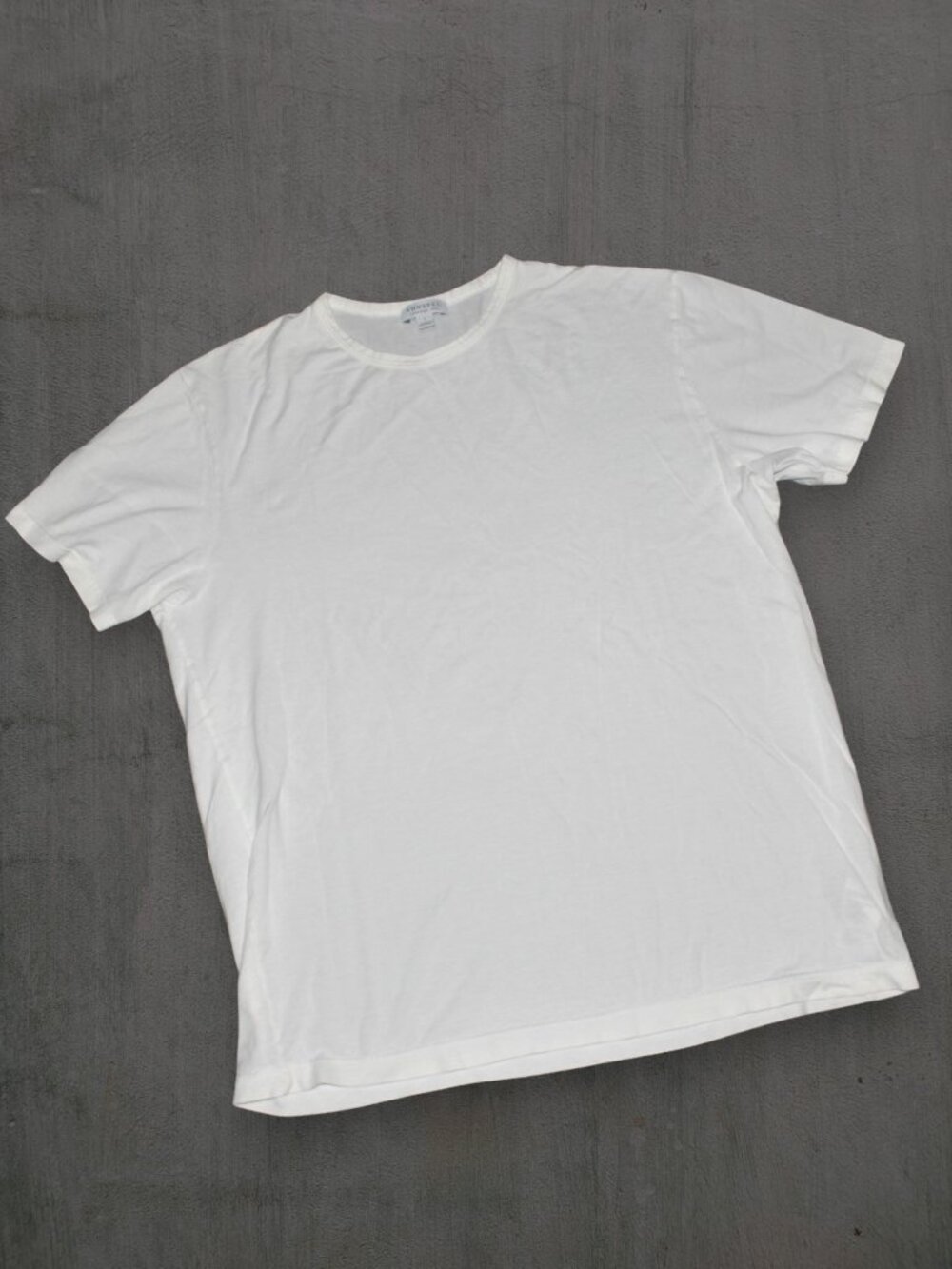 Sunspel England White Cotton T Shirt L